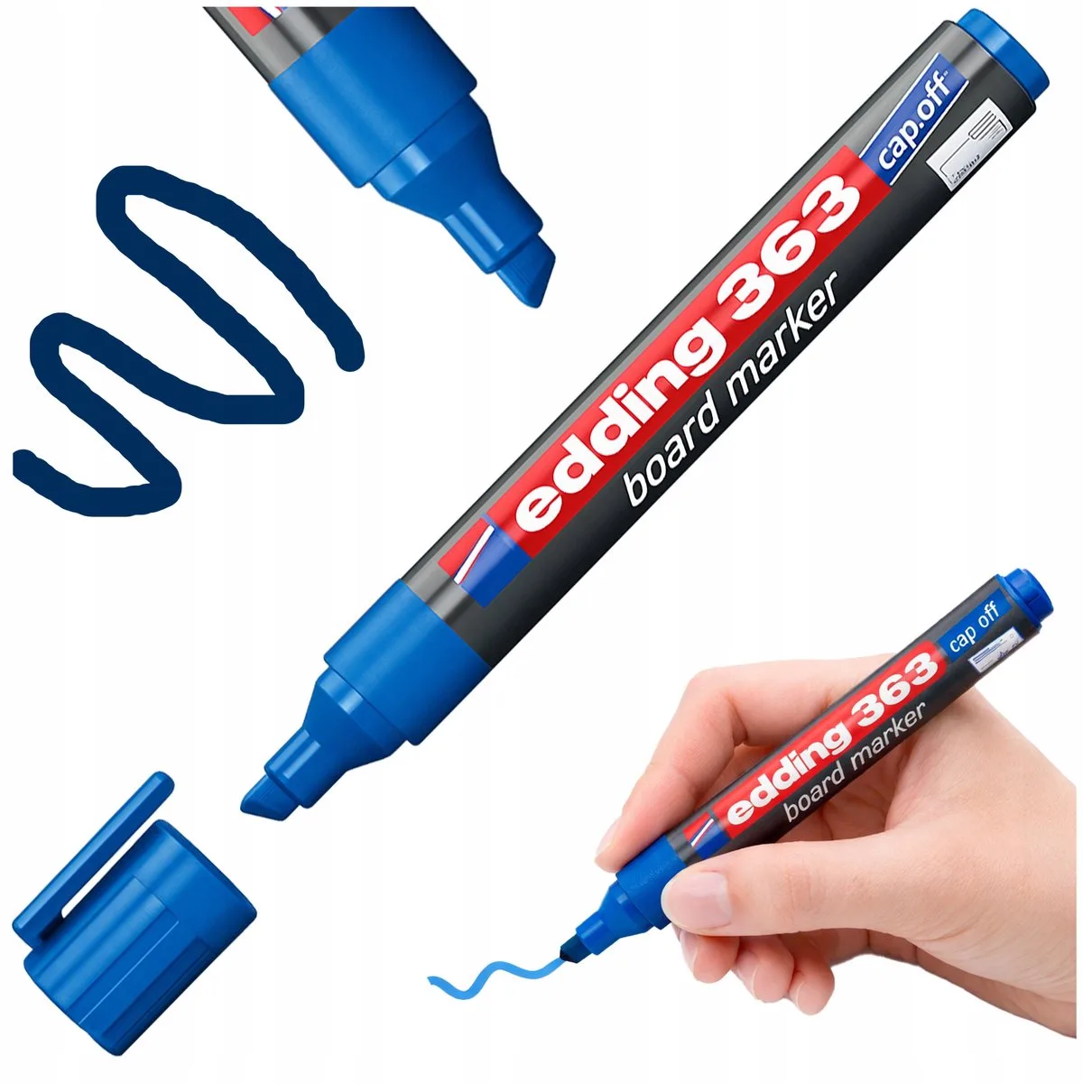 whiteboard marker, punt 1-5 mm, droog uitwisbaar van edding in Blauw – productfoto