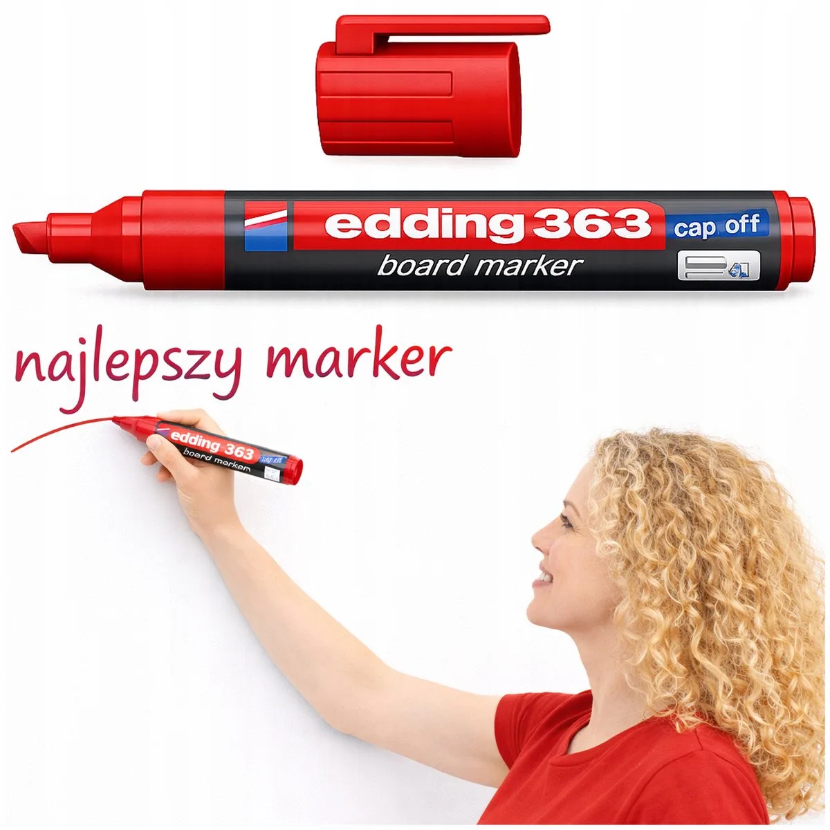 whiteboardmarker, 1,5 mm fra edding i Rød – produktbillede
