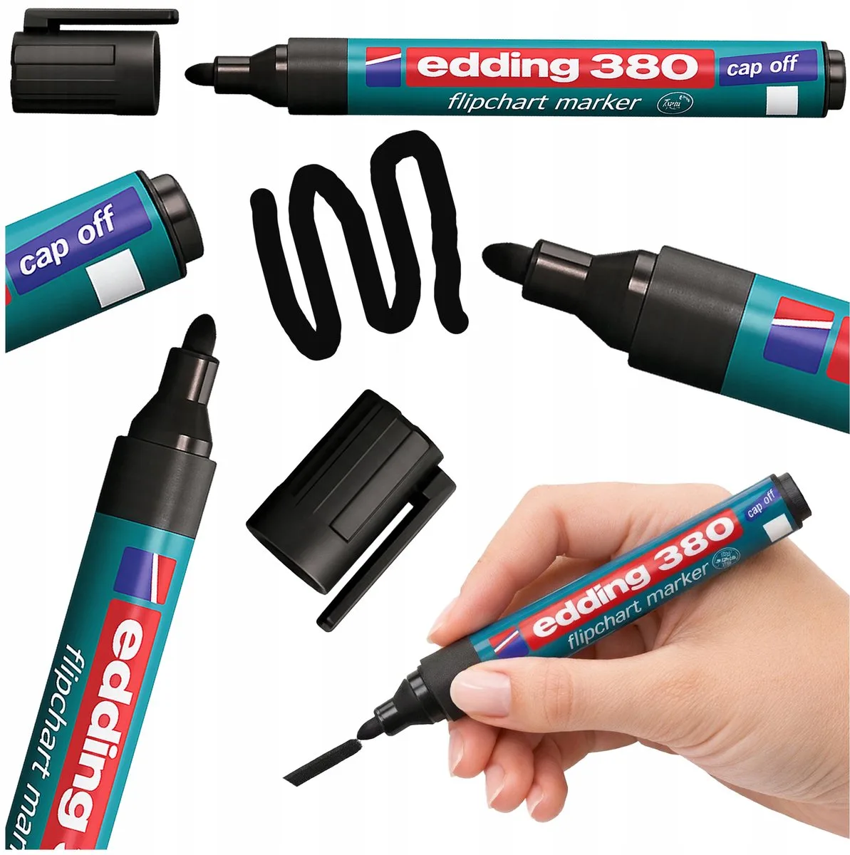 Zwarte Marker voor Papier - Sneldrogend & Lichtecht van edding in Zwart – productfoto