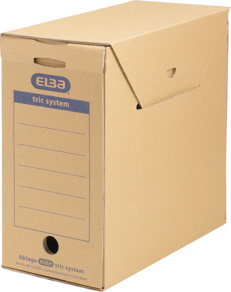 archiefdoos tric systeem standaard, 6 stuks, B 158 x D 333 x H 308 mm de Elba en Marron – photo produit