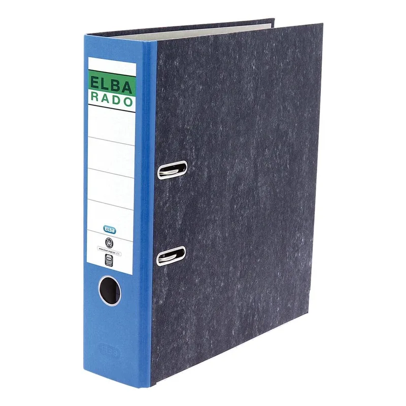 Ordner rado Wolkenmarmor A4 mit Rückenschild blau van Elba – productfoto