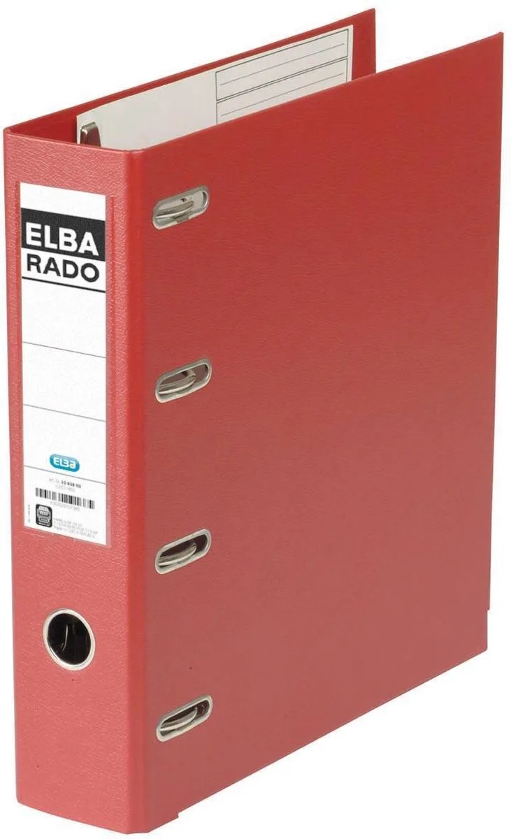 Rado Plast ordner met dubbele mechaniek, donkerrood, rug van 8 cm de Elba en Rouge – photo produit