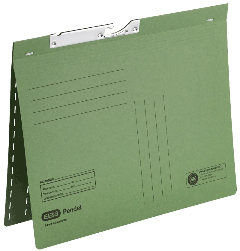 Zweifalz-Pendelhefter, DIN A4, Manilakarton, grün by Elba – product photo