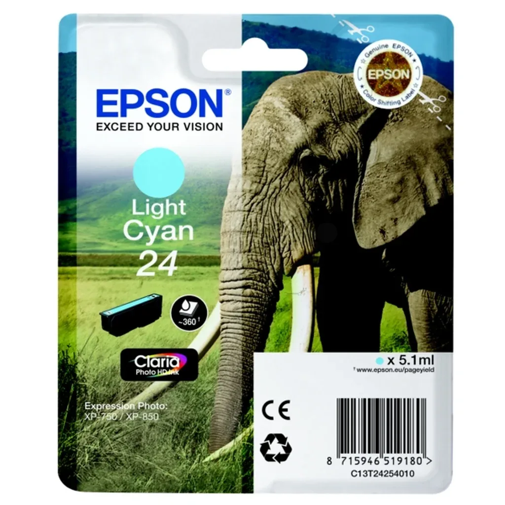 Epson 24 Blækpatron Ljus cyan T2425 N/A fra Epson – produktbillede