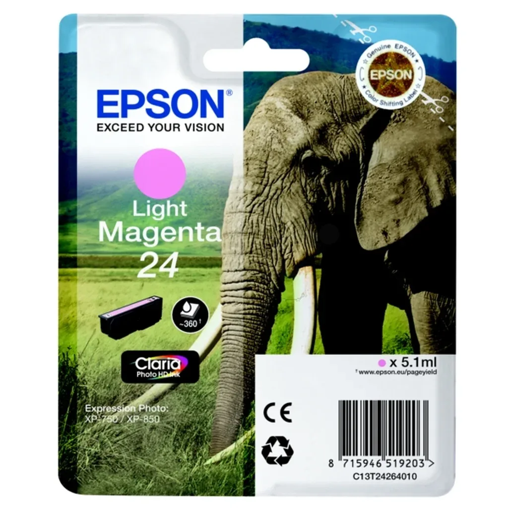 Epson 24 Ink Cartridge - Light Magenta - Inktpatroon Light magenta von Epson – Produktfoto
