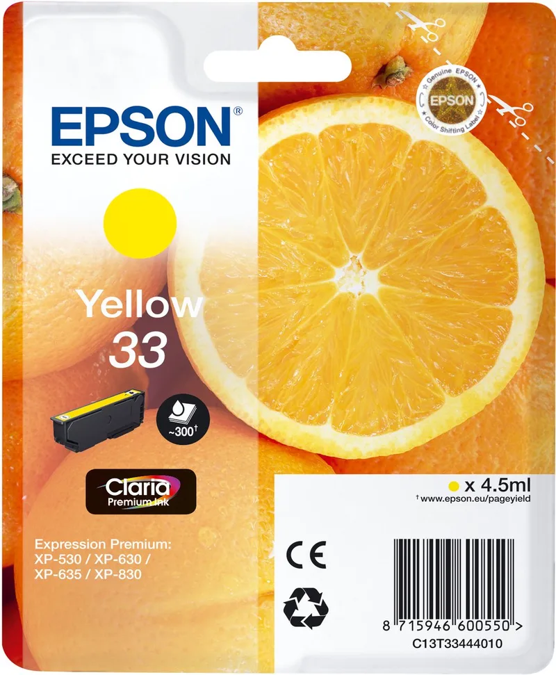 Cartouche Oranges Ink Claria Premium Yellow by Epson in Yellow – product photo