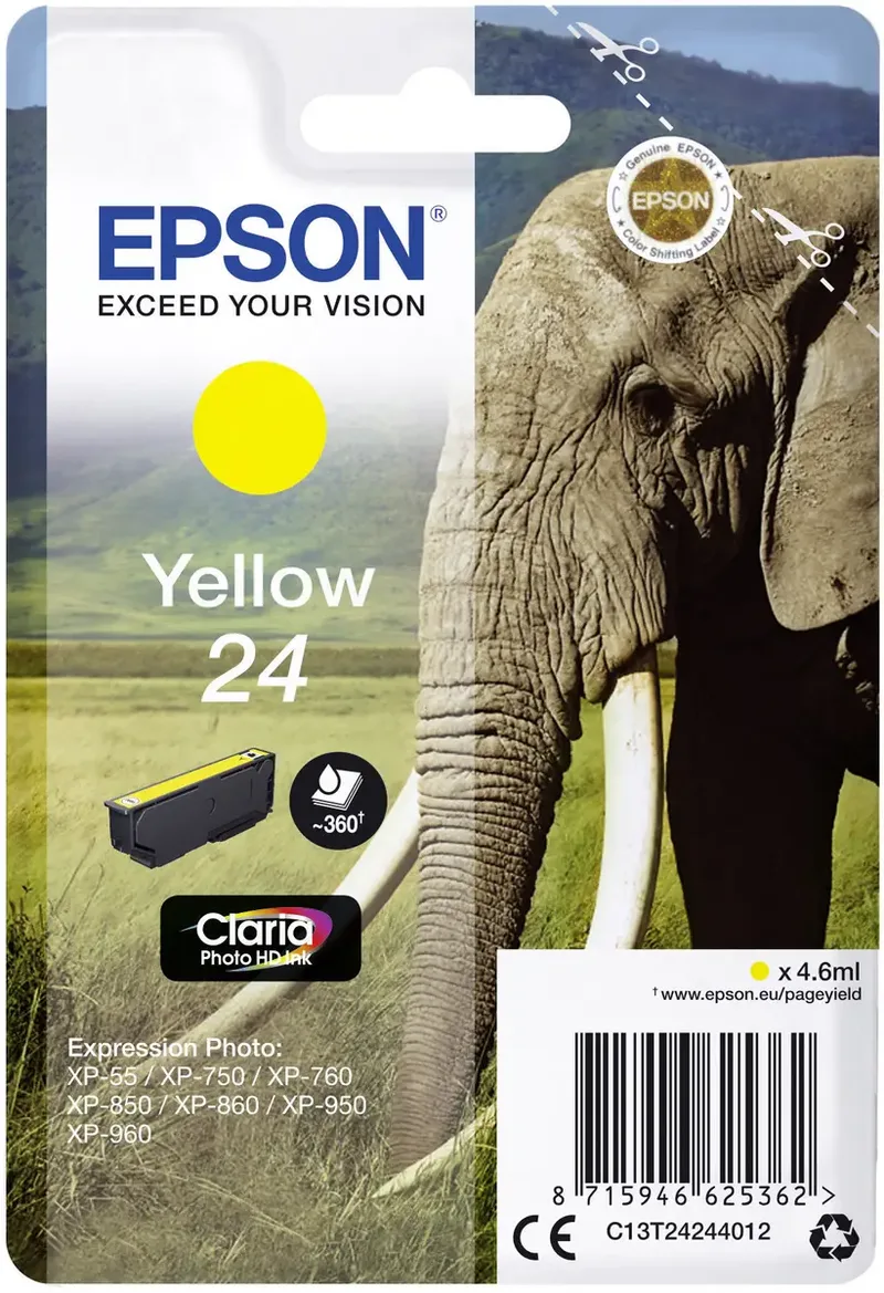 Druckerpatrone 24 Original Gelb C 13 T 24244012 de Epson – photo produit