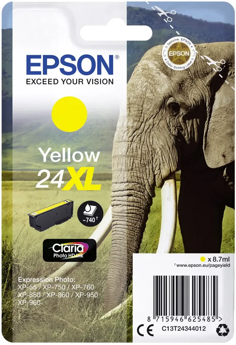Druckerpatrone 24XL Original Gelb C 13 T 24344012 fra Epson – produktbillede