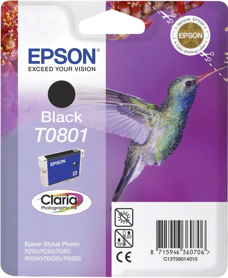 Druckerpatrone T0801 Original Schwarz C 13 T 08014011 by Epson – product photo