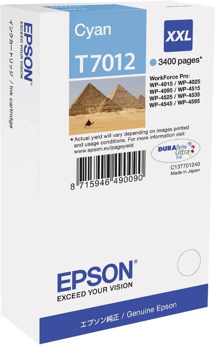 Druckerpatrone T7012 Original Cyan C13T70124010 by Epson – product photo