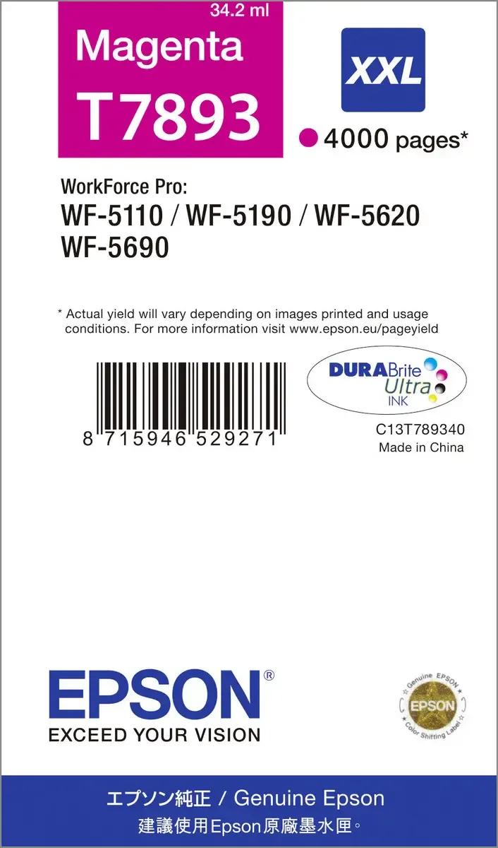 Druckerpatrone T7893 XXL Original Magenta C13T789340 by Epson – product photo