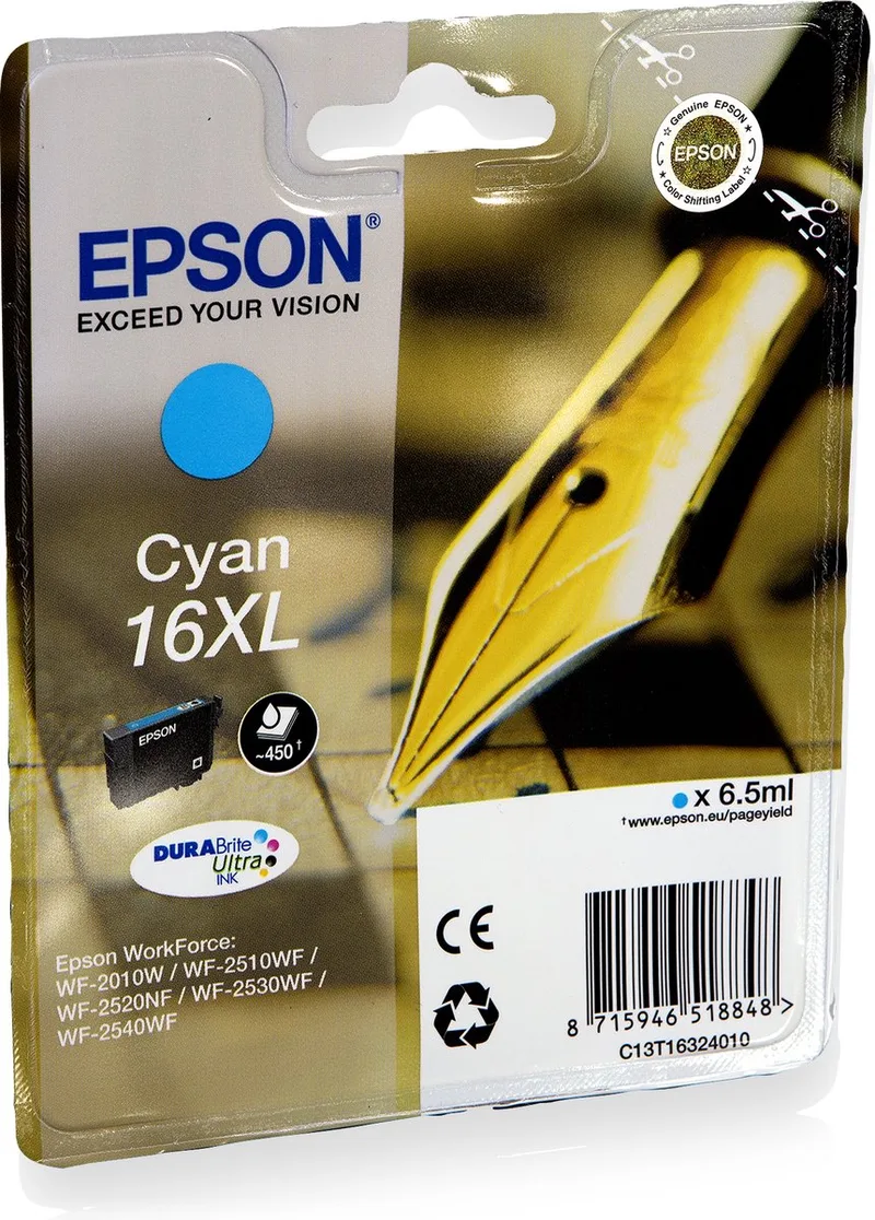 Epson 16XL - Inktcartridge / Cyaan fra Epson i Blå – produktbillede