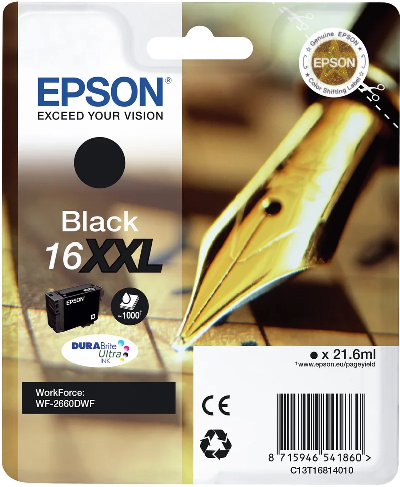 EPSON 16XXL inktcartridge extra high capacity 1.000 pagina's 1-pack by Epson in Black – product photo