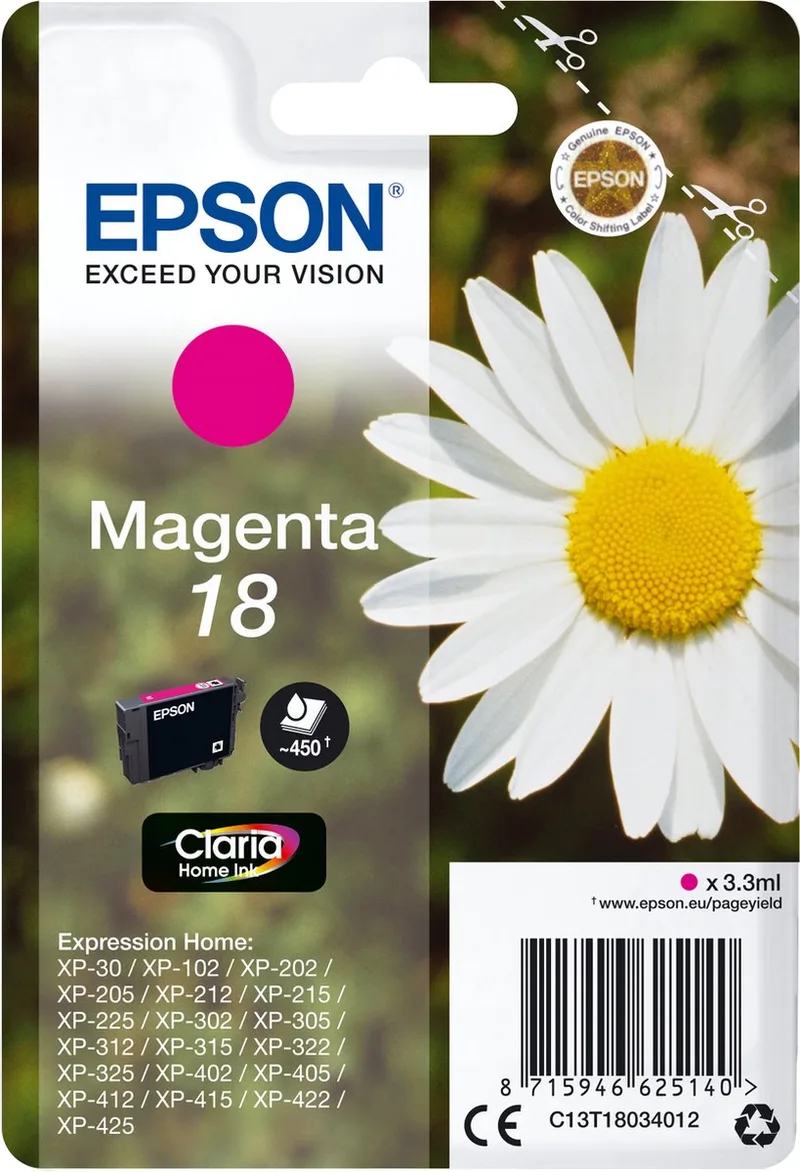 Epson 18 (T1803) - Inktcartridge by Epson in Magenta – product photo