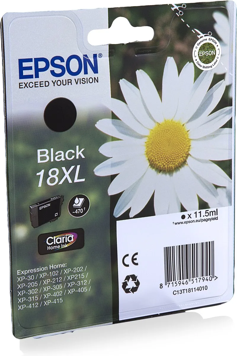 Epson 18XL (T1811) - Inktcartridge / Hoge Capaciteit by Epson in Black – product photo