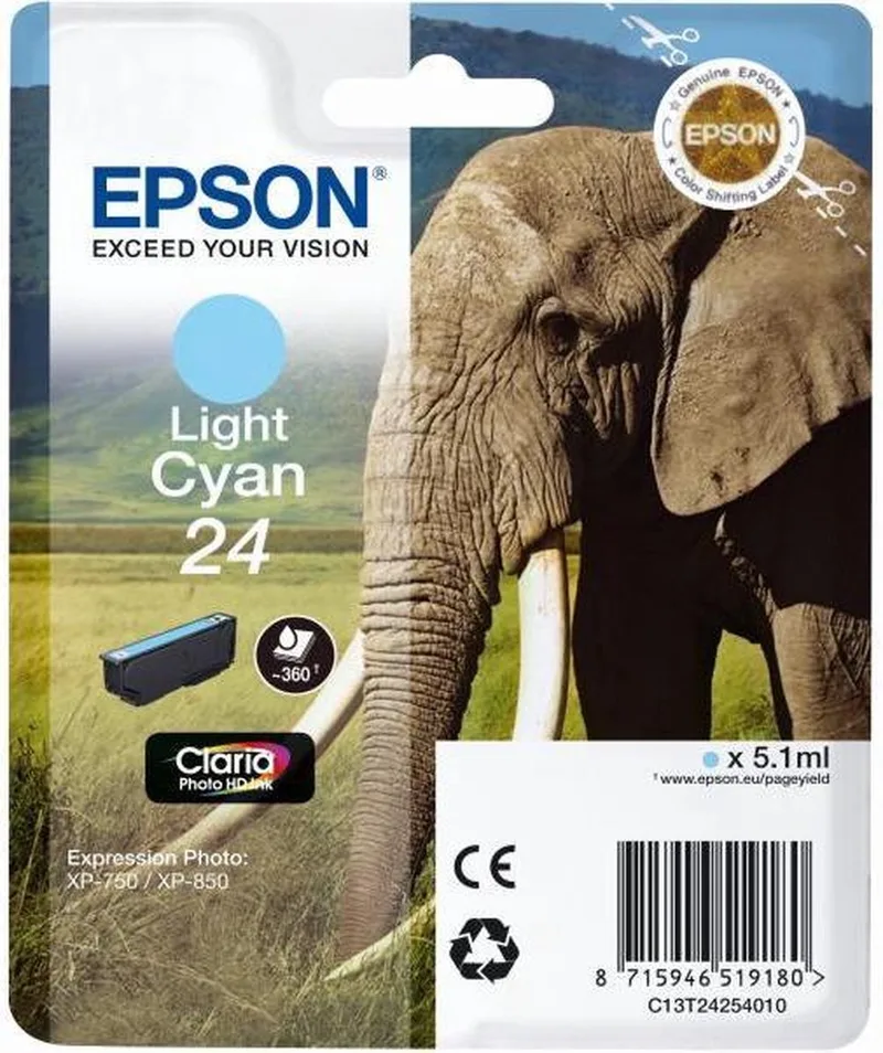 Epson 24 (T2425) - Inktcartridge / Licht by Epson in Cyaan – product photo