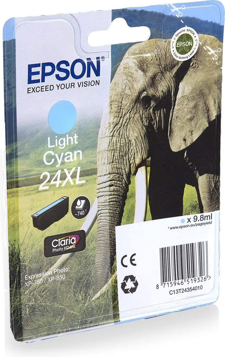 Epson 24XL (T2435) - Inktcartridge / Licht / Hoge Capaciteit de Epson en Cyaan – photo produit