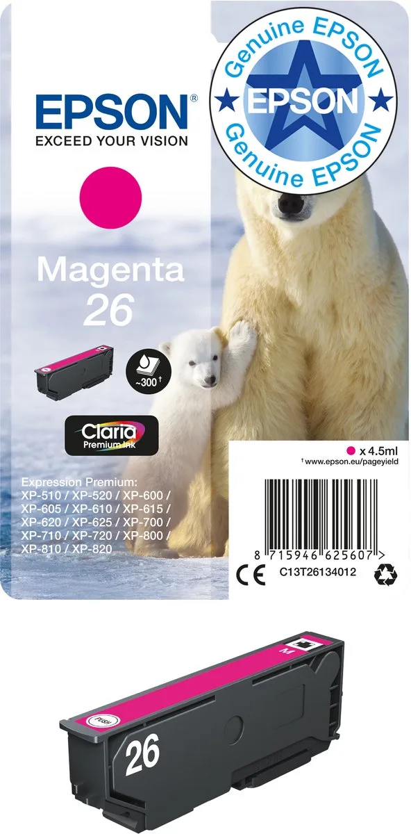 Epson 26 - Inktcartridge de Epson en Magenta – photo produit