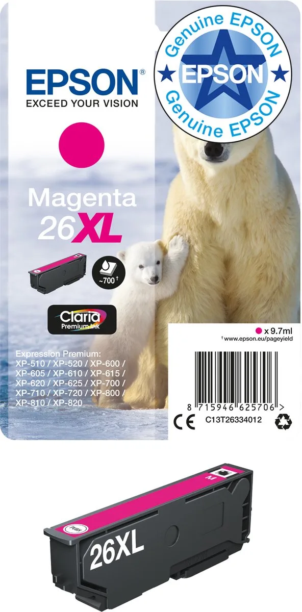 Epson 26XL - Inktcartridge de Epson en Magenta – photo produit