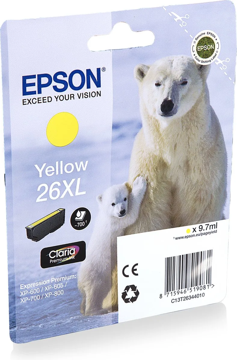 Epson 26XL (T2634) - Inktcartridge by Epson in Yellow – product photo