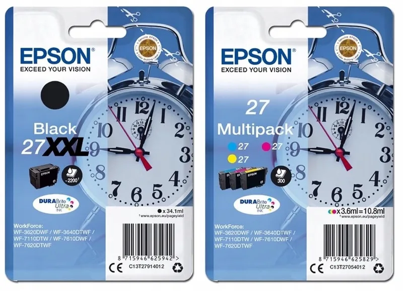 Epson 27XXL Inkt Cartridges Zwart & Kleur CMYK - Origineel de Epson en Noir, Cyan, Magenta, Jaune – photo produit