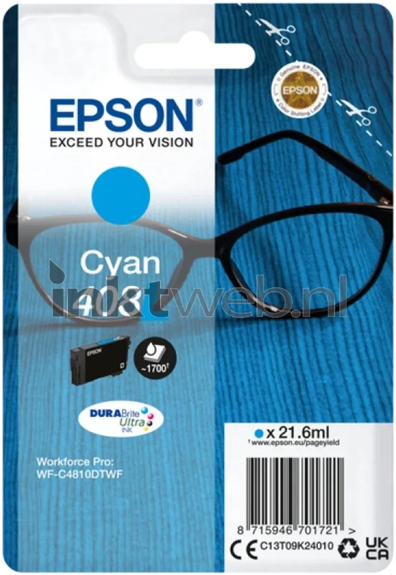 Epson 408L Inktcartridge by Epson in Cyaan – product photo