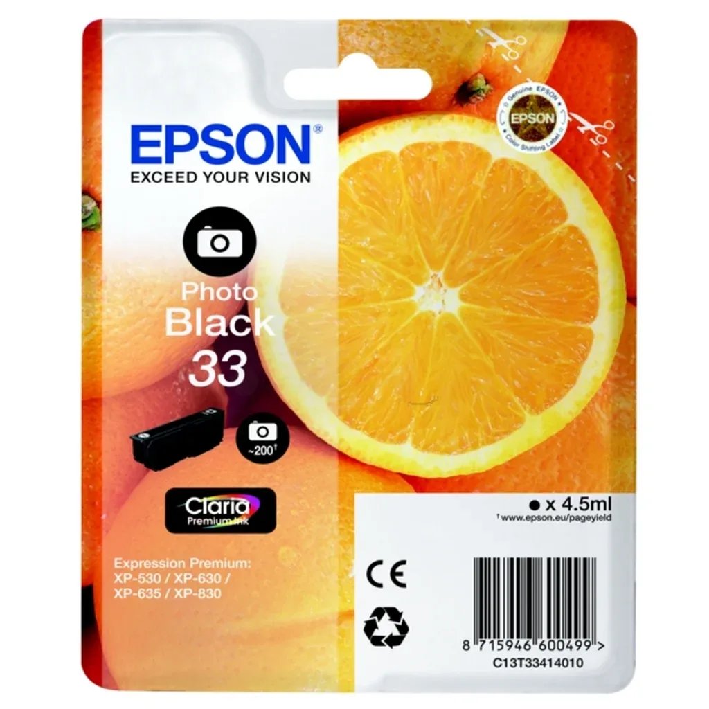 Epson 33 Blækpatron sort foto T3341 N/A fra Epson – produktbillede