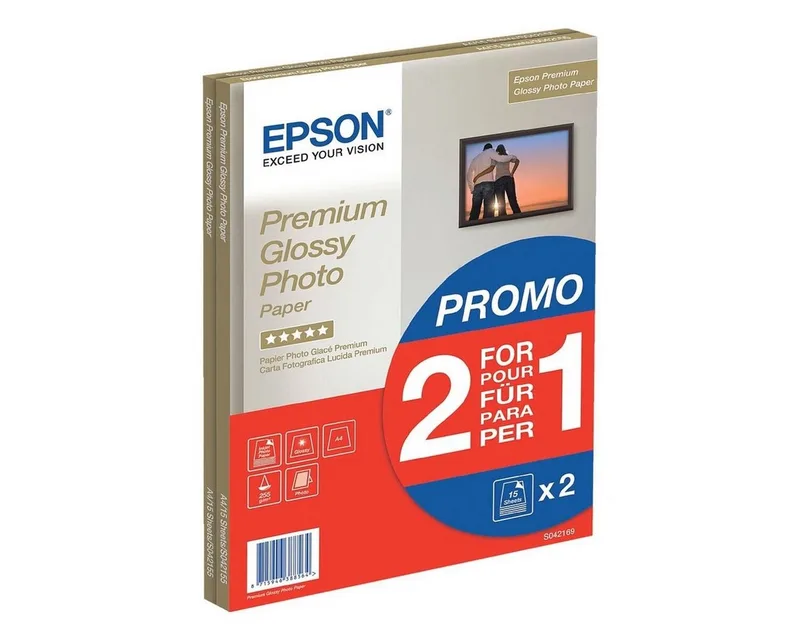 Fotopapier Premium Glossy, Format A4, leicht glänzend, 255 g/m², 30 Blatt van Epson in Wit – productfoto