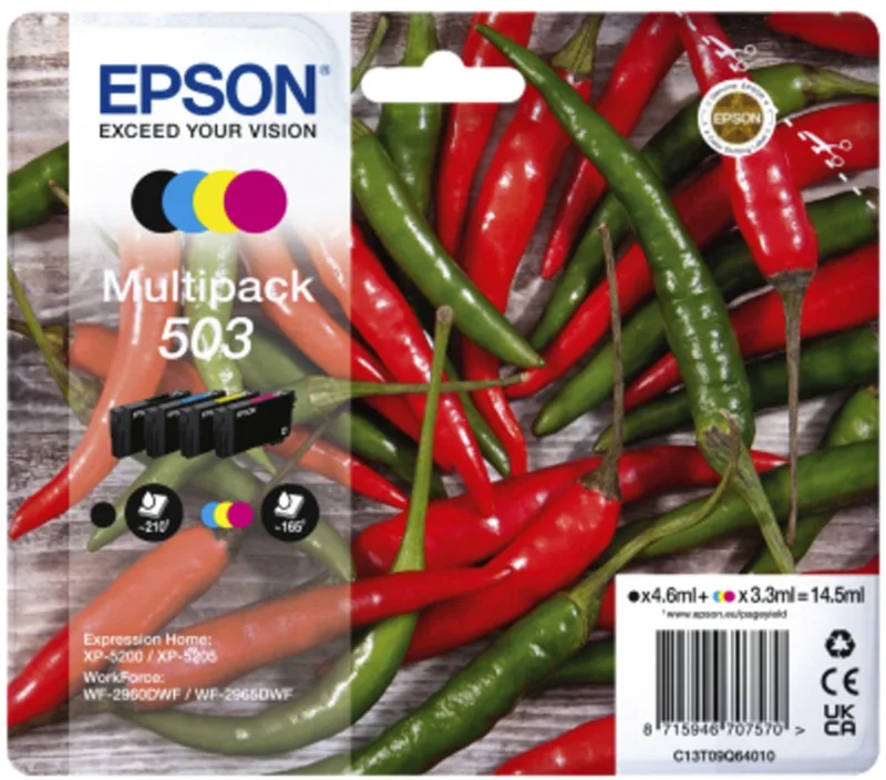 Inktcartridge Epson 503 T09Q64 + 3 kleuren de Epson en Noir – photo produit