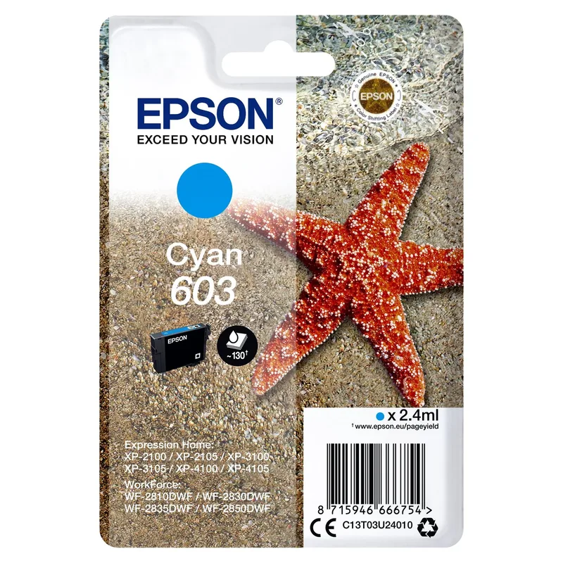 Inktcartridge epson 603 t03u2 blauw | 10 stuks by Epson – product photo