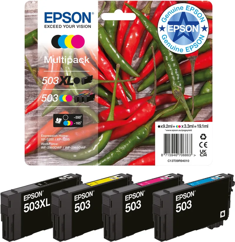 Inktcartridge T09Q2, 503 Origineel C13T09Q24010 de Epson en Bleu – photo produit