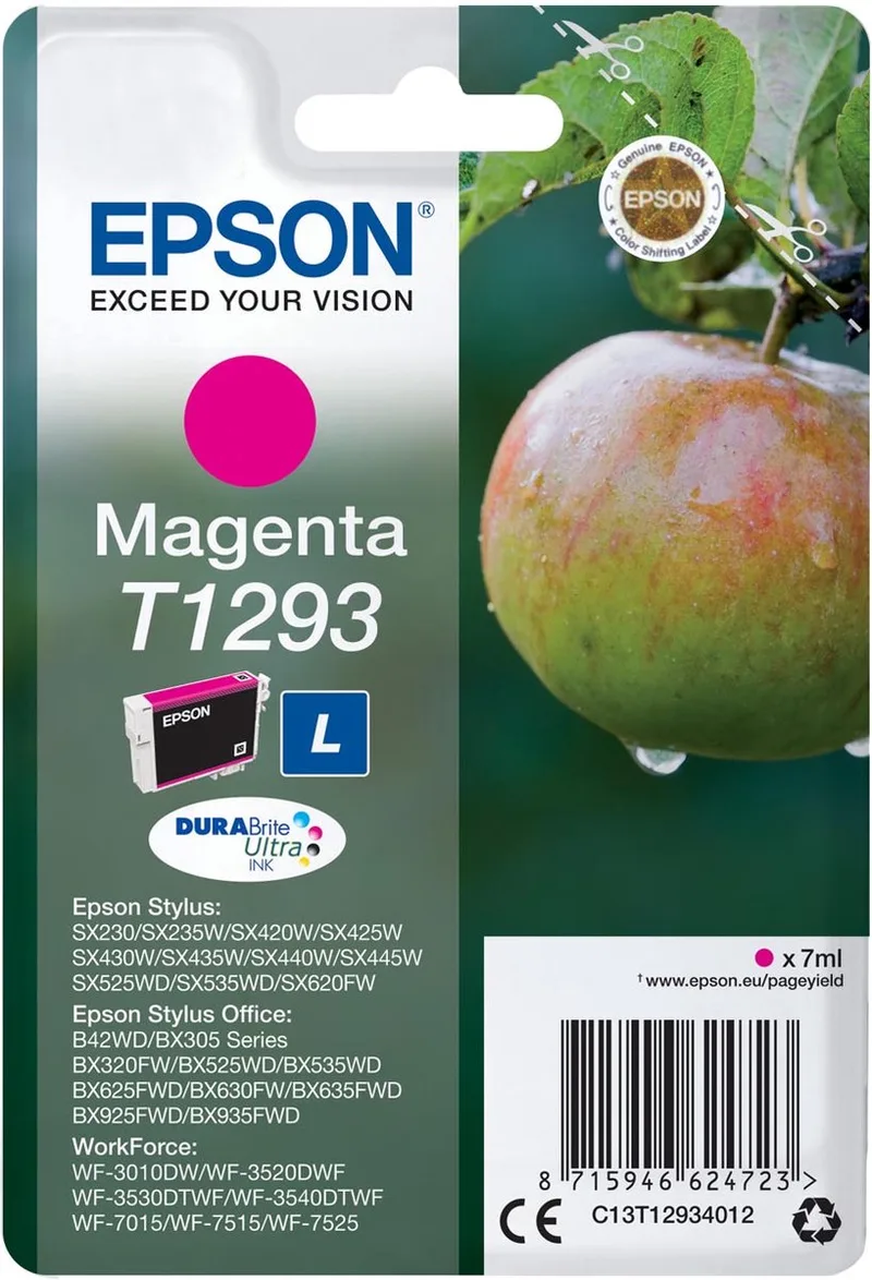 inktcartridge T1293, 330 pagina's, OEM C13T12934012, 10 stuks de Epson en Magenta – photo produit