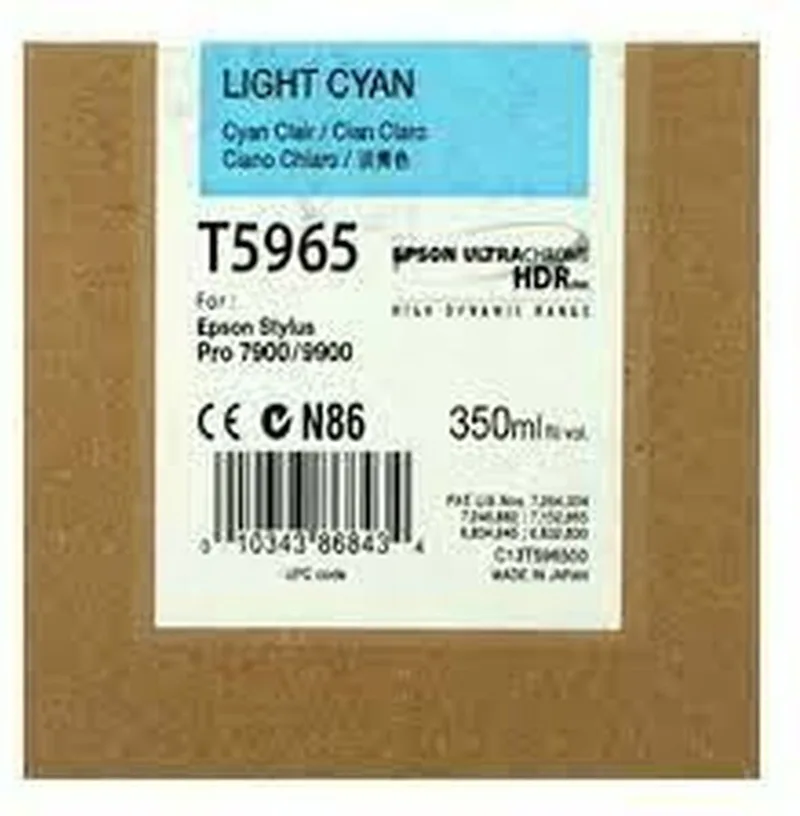 inktpatroon Light Cyan T596500 UltraChrome HDR 350 ml van Epson in Licht Cyaan – productfoto