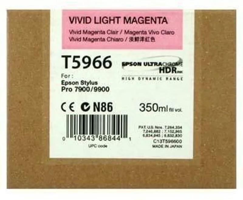 inktpatroon Vivid Light T596600 UltraChrome HDR 350 ml de Epson en Magenta – photo produit