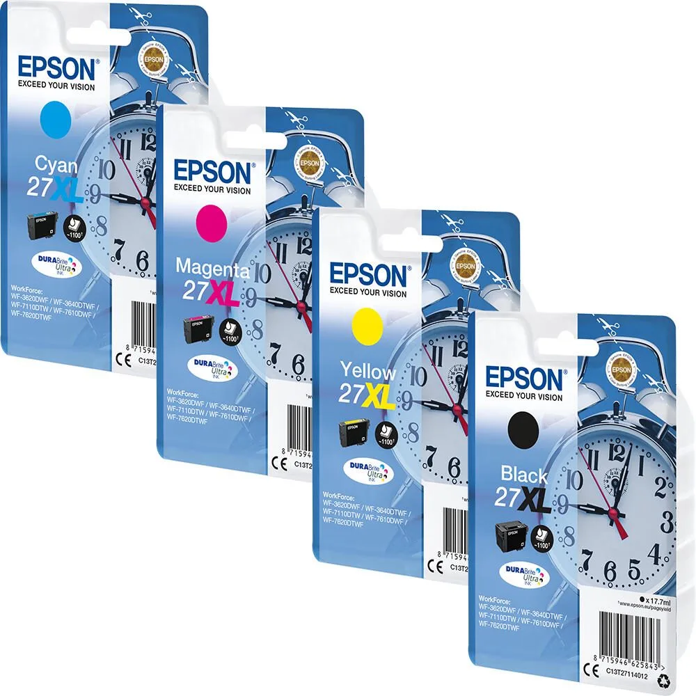 Original 27XL Wecker Druckerpatronen - 4er Multipack de Epson – photo produit
