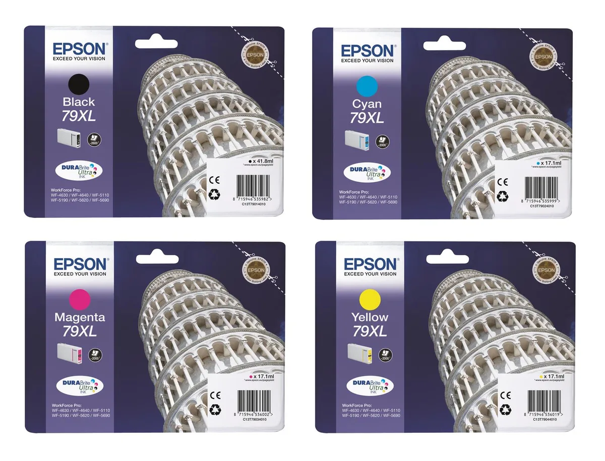 Original 79XL Druckerpatronen 4er-Set schwarz, cyan, magenta, gelb (OPC13T79014010) von Epson – Produktfoto