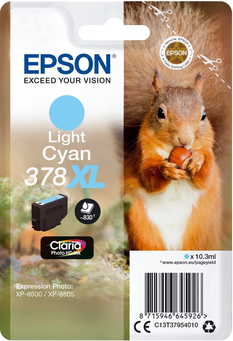 Original Ink Cartridge Epson 378XL 10,3 ml Cyan de Epson en Bleu clair – photo produit