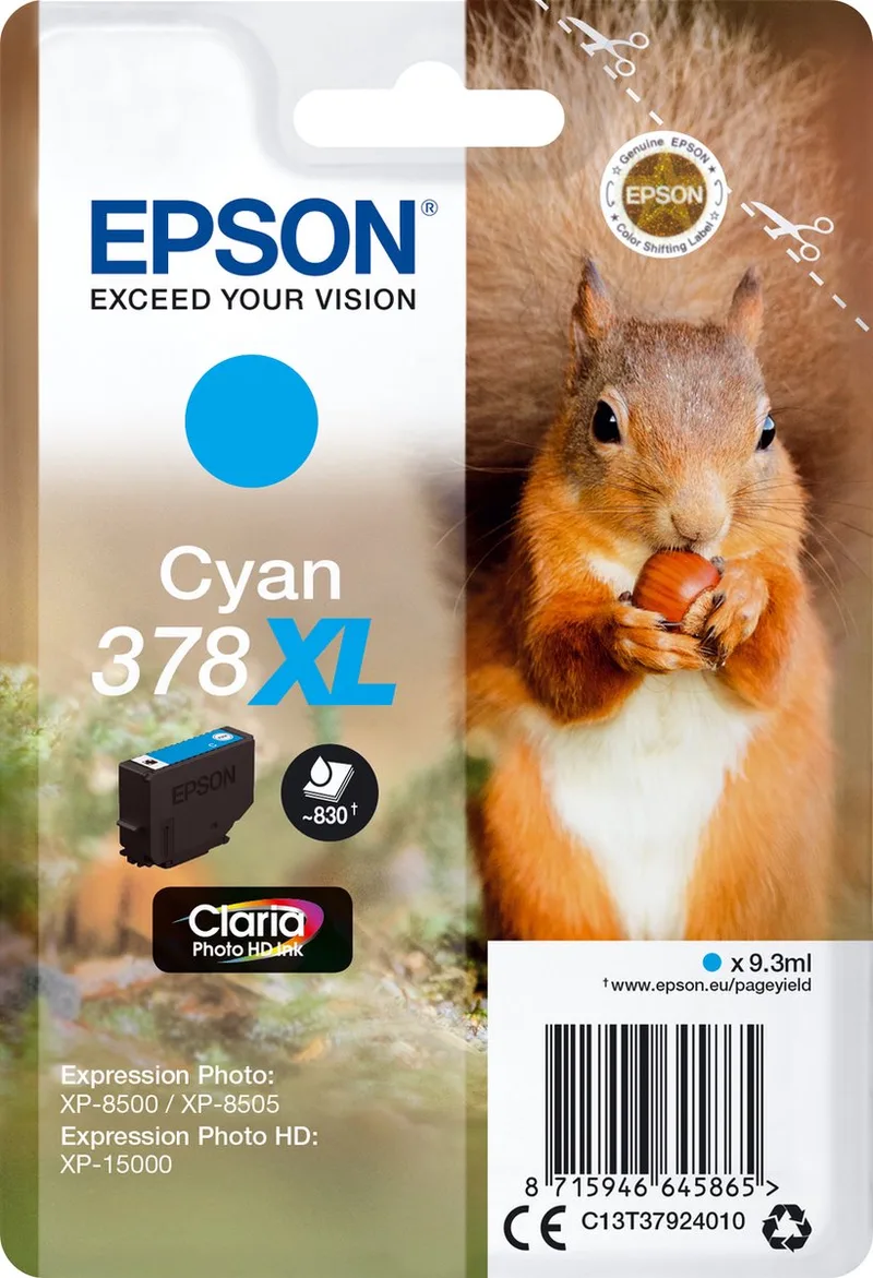 Original Ink Cartridge Epson 378XL 9,3 ml de Epson en Cyan – photo produit