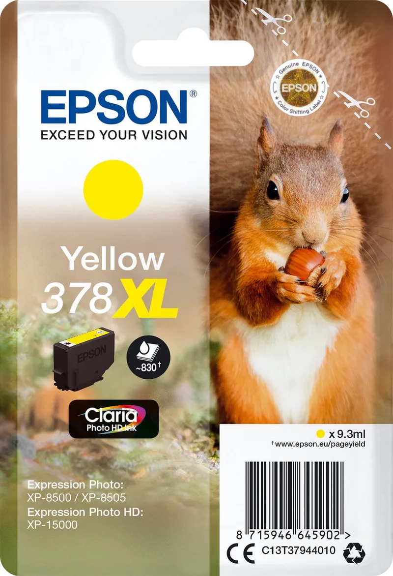 Original Ink Cartridge Epson 378XL 9,3 ml Yellow by Epson in Yellow – product photo