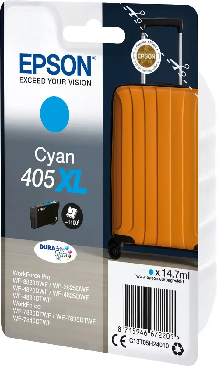 Original Ink Cartridge Epson 405XL DURABrite Ultra Ink by Epson in Cyan – product photo 2 of 2