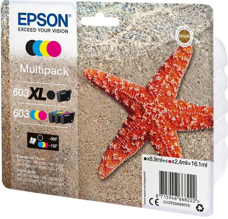 Original Ink Cartridge Epson 603 XL Multicolour de Epson en Noir, Cyan, Magenta, Jaune – photo produit