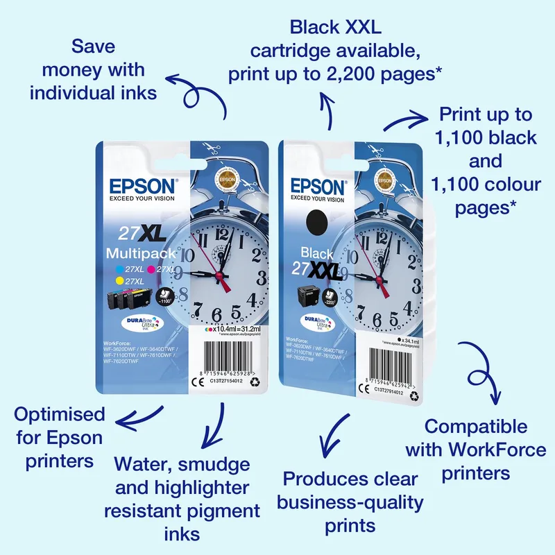 Original Ink Cartridge Epson C13T27024022 Cyan de Epson en Cyaan – photo produit
