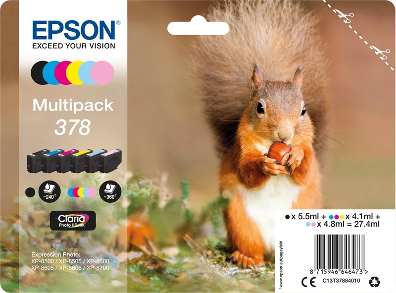 Original Ink Cartridge Epson Multipack 378 Yellow Black Cyan Magenta de Epson en Multicolore – photo produit