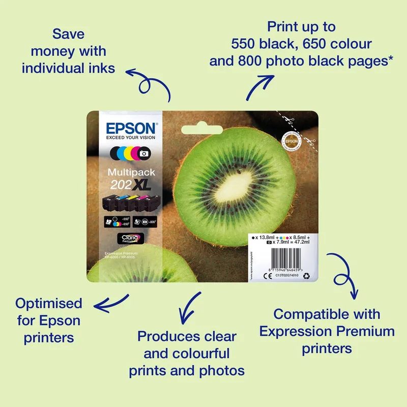 Original Ink Cartridge Epson Singlepack Black 202XL Claria Premium Ink Black by Epson in Black – product photo 1 of 2