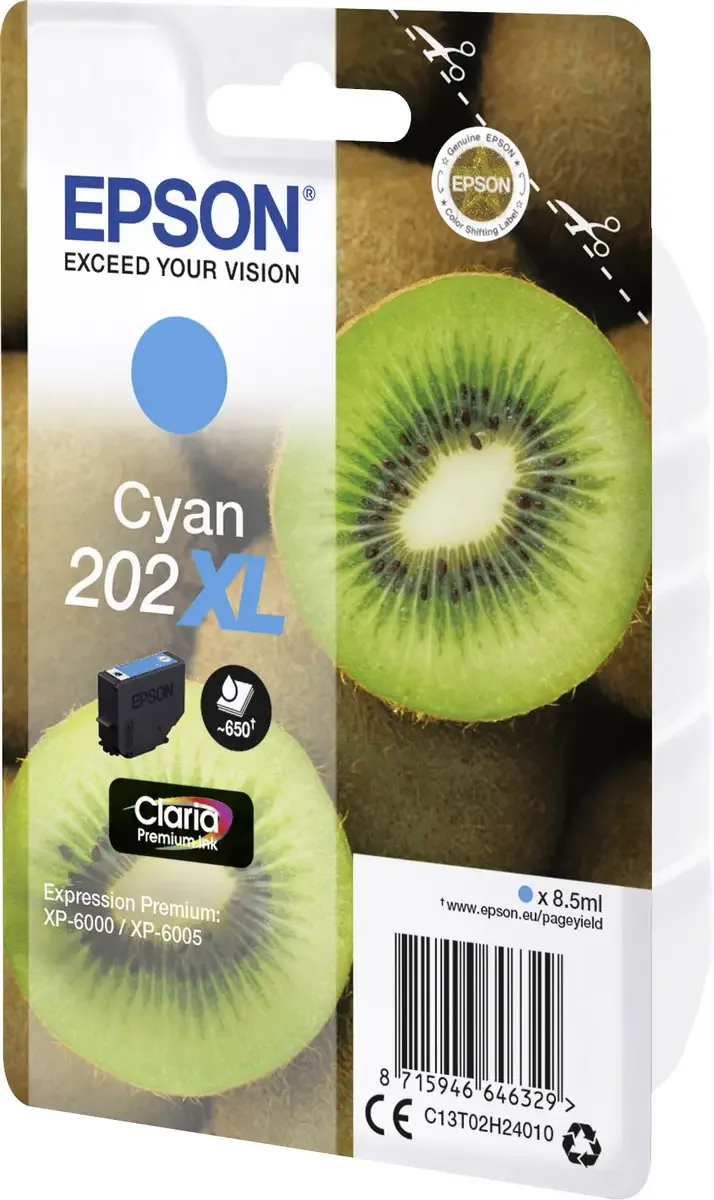 Original Ink Cartridge Epson Singlepack Cyan 202XL Claria Premium Ink Cyan by Epson in Cyan – product photo 2 of 2