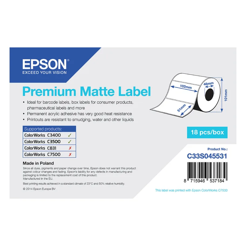 Premium Matte Label von Epson – Produktfoto