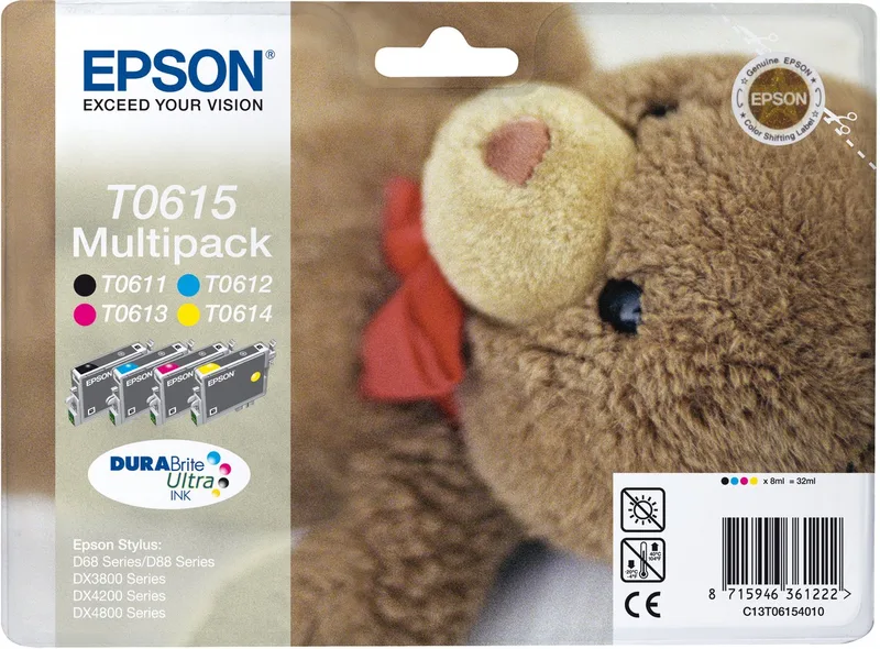 T0615 - Inktcartridge / Geel / Magenta / Cyaan de Epson en Noir – photo produit