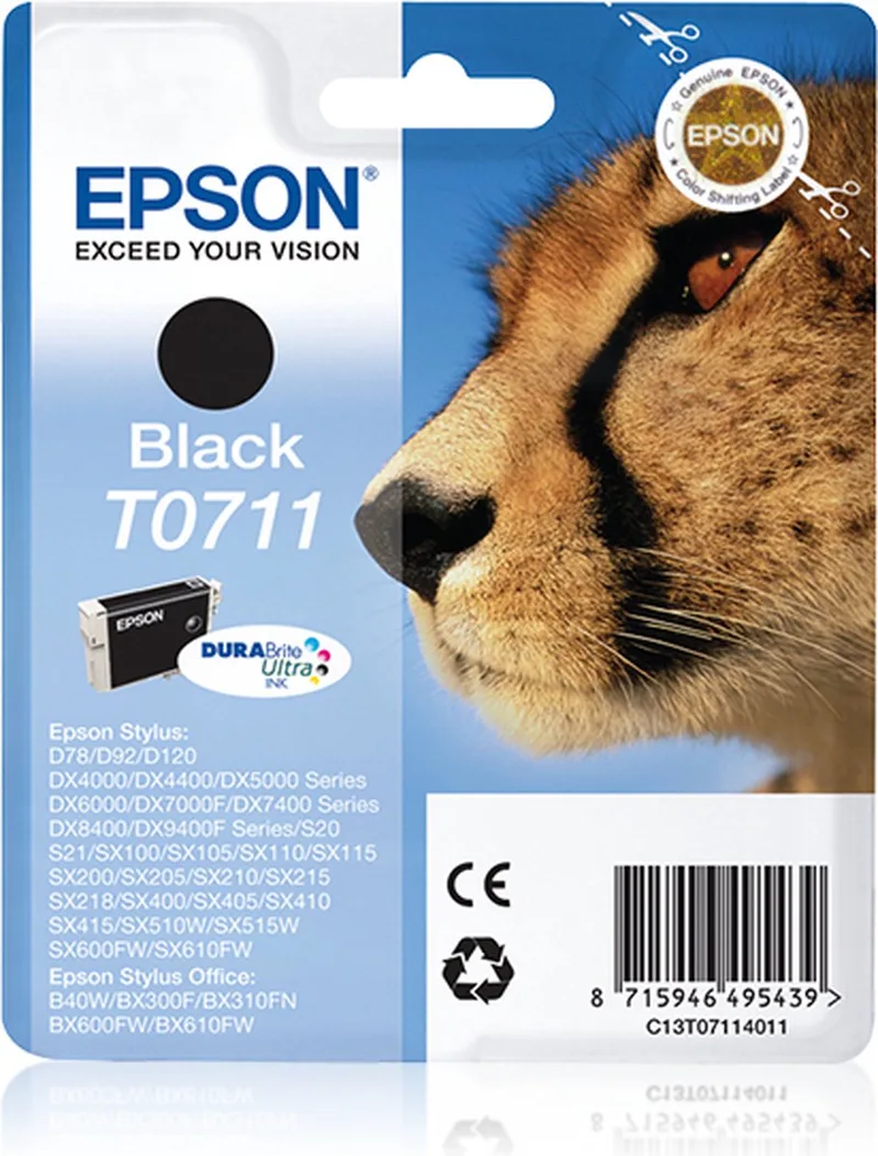 T0711 - Inktcartridge / Zwart fra Epson i Sort – produktbillede