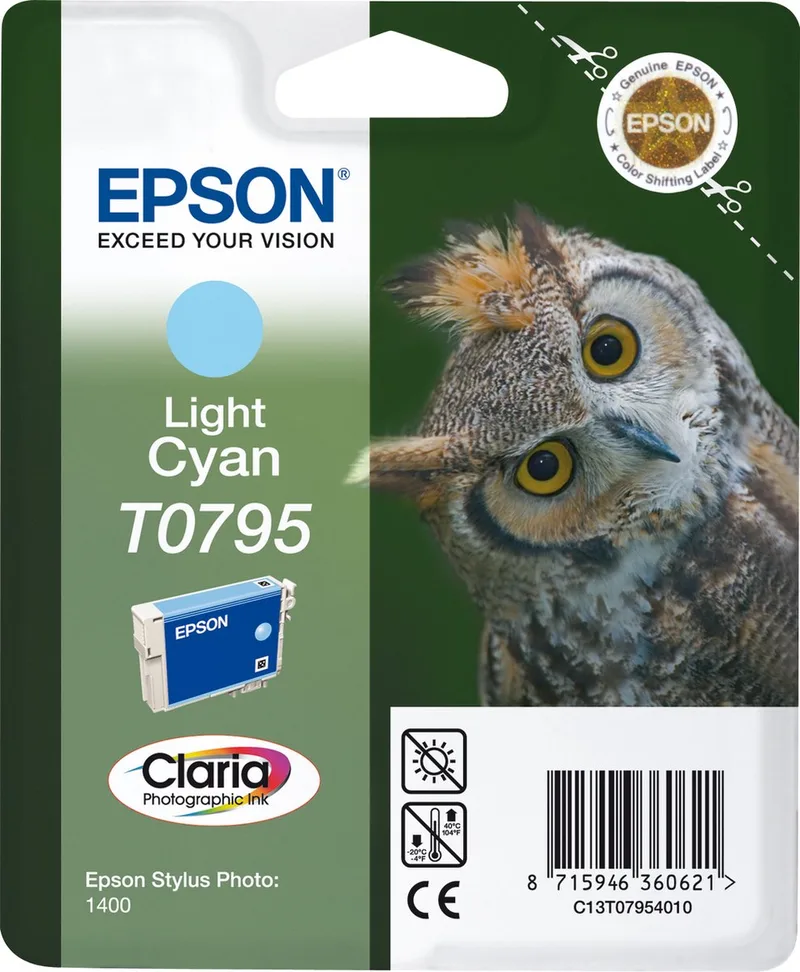 T0795 - Inktcartridge / Licht Cyaan de Epson en Licht Cyaan – photo produit