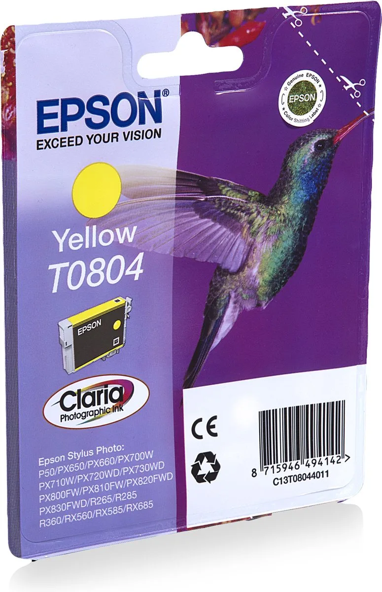 T0804 Inktcartridge - Geel by Epson in Yellow – product photo